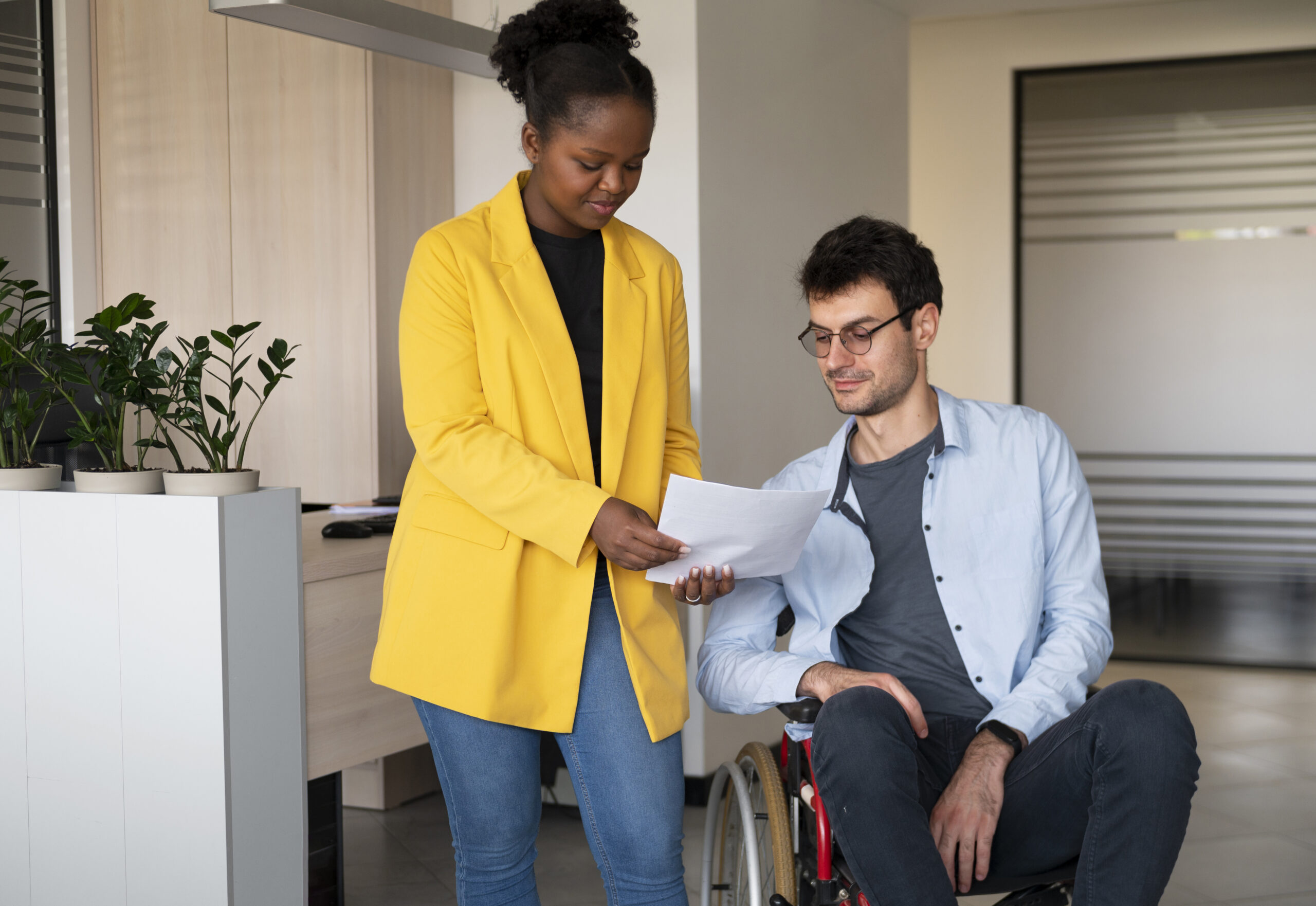 An employee with disability being informed about his rights and how North Carolina employers can prevent ADA violations